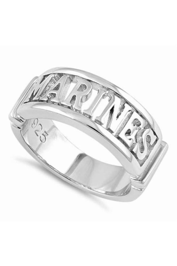 MARINES Band Ring for Men Women 925 Sterling Silver Stacking Thumb Band