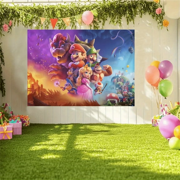 MARIO 1pc Festival Party Decoration Background Poster - Available in multiple sizes, suitable for garden decoration, room decoration, bedroom and living room decoration, no power required