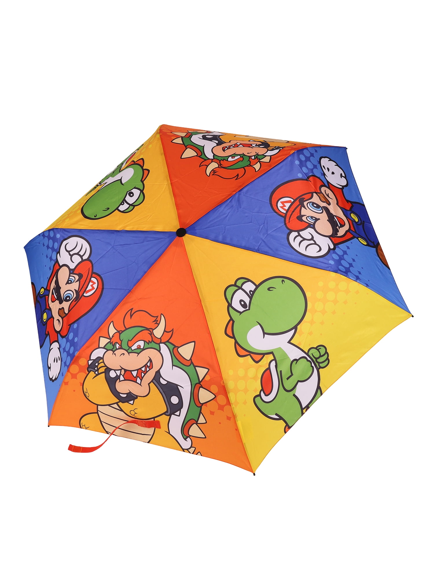 Super Mario 6 Panel Telescopic Umbrella with Auto Open Button
