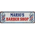 thumbnail image 1 of MARIO'S Barber Shop Hair Salon Gift Metal Sign Retro 6x18 206180031329, 1 of 1