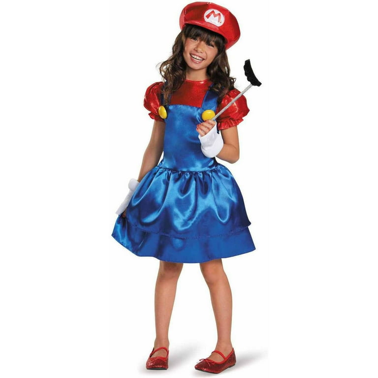 Super Mario Costume in the Super Mario Bros, Girls Birthday Dress Up,  Halloween Characters Cosplay, Mario Dress Up, Fairy Tales Party Dress 