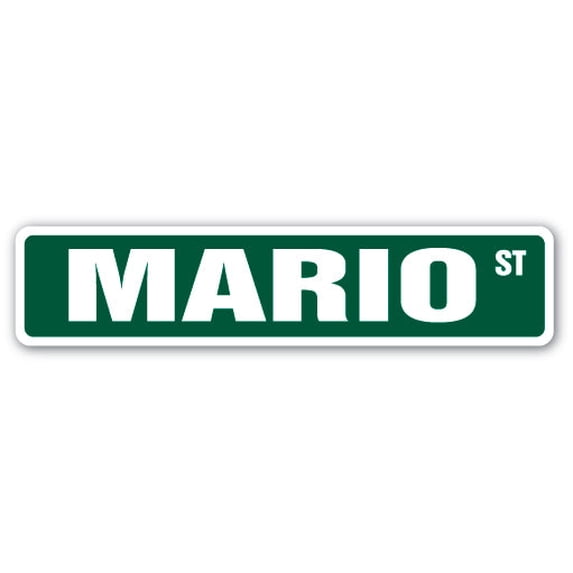 MARIO Street Sign Childrens Name Room Sign | Indoor/Outdoor | 24" Wide