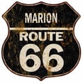 thumbnail image 1 of MARION Route 66 Sign Shield Metal Gift Man Cave Gift 211110004324, 1 of 1