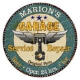 thumbnail image 1 of MARION'S Garage 14" Round Metal Sign Man Cave Home Wall Decor 100140027324, 1 of 1