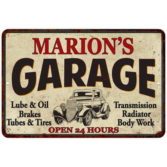 MARION'S Garage Gift Man Cave Metal Sign Decor 12x18 112180014293