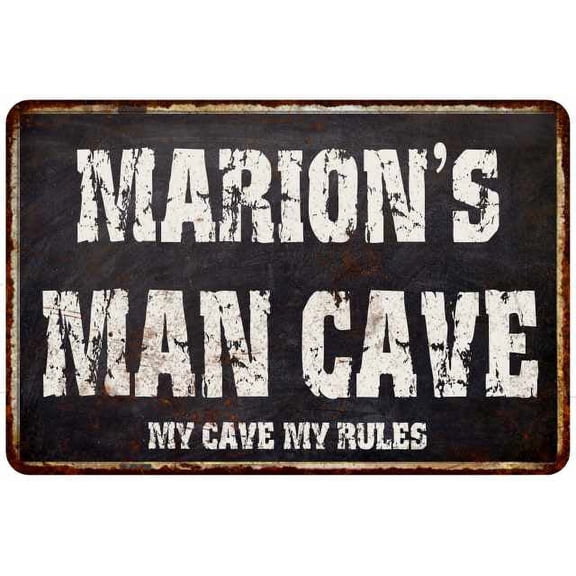 MARION'S Man Cave Black Grunge Sign Home Decor Gift Cave Funny 108120004321