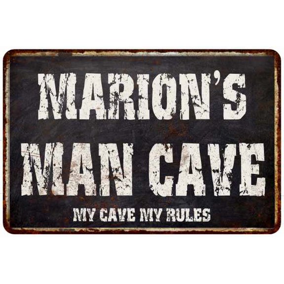MARION'S Man Cave Black Grunge Sign Home Decor Gift Cave Funny 208120004321