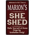 thumbnail image 1 of MARION'S She Shed Red Sign Gift Lady Cave 12x18 Metal Sign 112180088181, 1 of 1