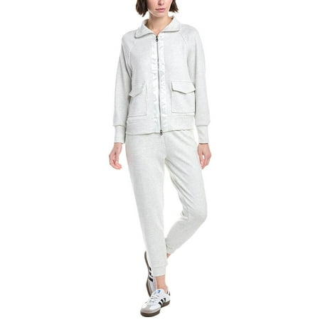 MARION womens 2pc Sateen Soft Sweater & Pant Set, m, White