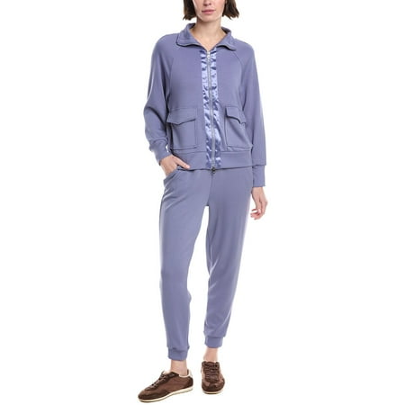 MARION womens 2pc Sateen Soft Sweater & Pant Set, s, Blue