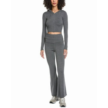 MARION womens 2pc Sweater & Flare Pant Set, s, Gray