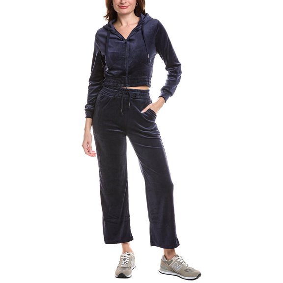 MARION womens  2pc Velour Set, s, Navy