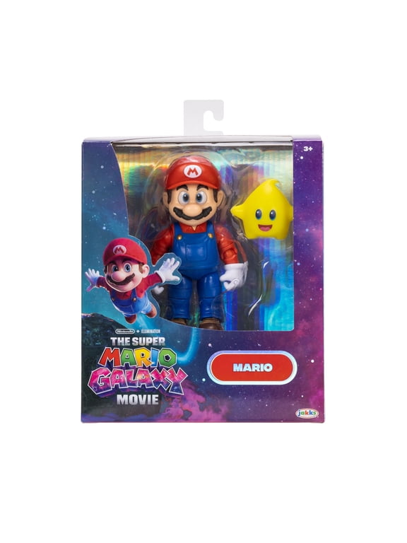 The Super Mario Galaxy Movie - 5 inch Action Figure Series Mario Figure with Luma Star Accessory