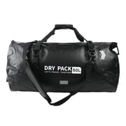 MARJAQE 50L Motorcycle Tail Bag Waterproof Dry Duffel Luggage Black PVC Rear Seat Storage Pack for Motorcycling Camping Boating Kayaking Travel Needs