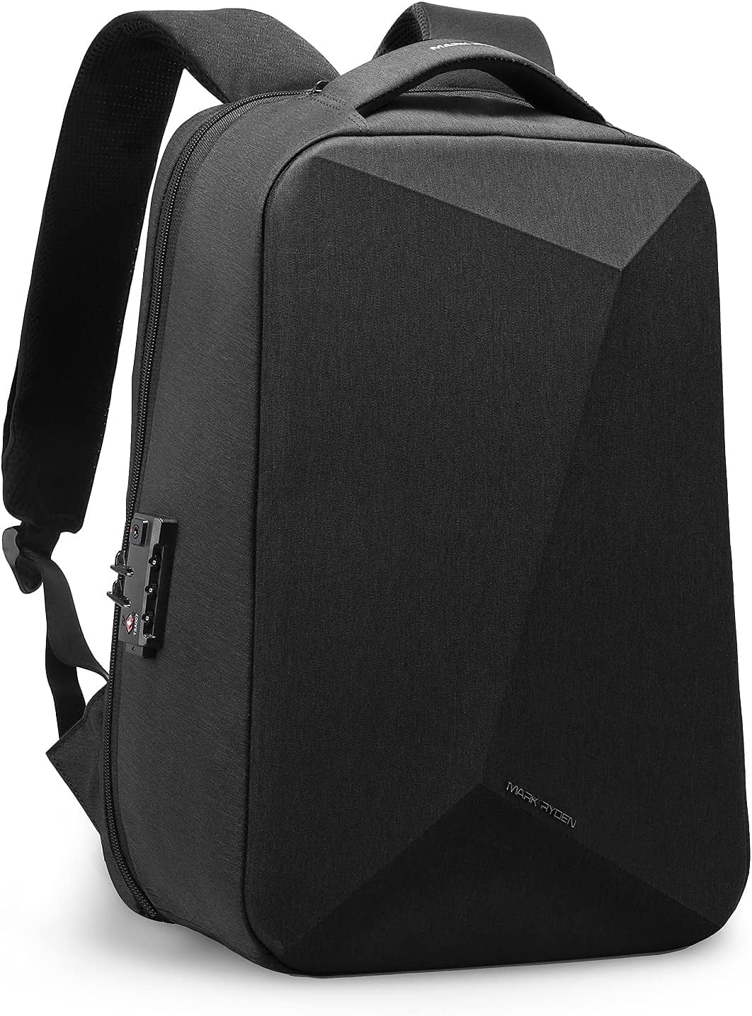 MARK RYDEN Anti-Theft Laptop Backpack with TSA Lock, Waterproof Hard Shell Travel Bag with USB Charging Port, Fits 15.6" Laptop for Men & Women