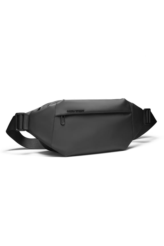 Men's Chest Pack Water-Resistant Crossbody Shoulder Bag Sling Backpack for Travel Casual Daypack with Adjustable Straps and Double Layer Storage, Black