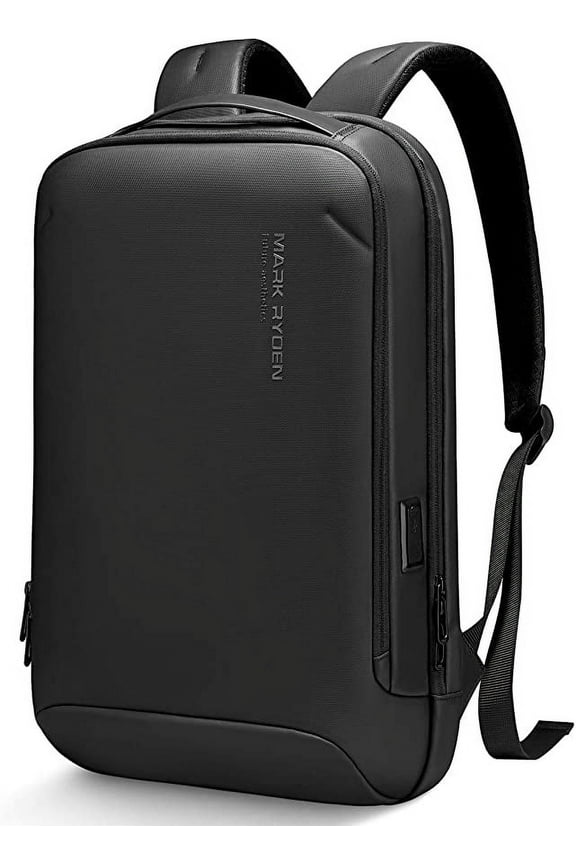 Slim Laptop Backpack for Men, High Tech Backpack with Scratch Resistant Shell and USB Charging Port, Waterproof Business Backpack Ideal for Working, Commuting, Daily