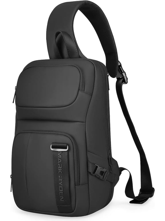 Sling Backpack for Men, Waterproof Shoulder Bag with USB Charging Port and Adjustable Strap, Holds 9.7 Inch ipad, Sling Bag for Traveling, Sporting, Cycling, Daily