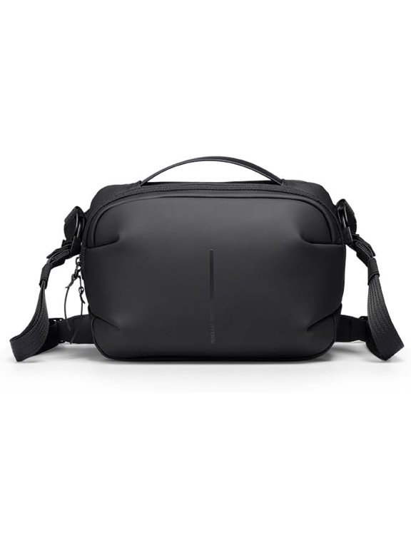 Water-Resistant Crossbody Shoulder Bag with Tablet Pocket and Removable Strap,Black