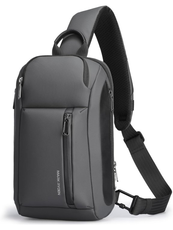 Waterproof Sling Backpack with 11-Inch Tablet Compartment, Lightweight Crossbody Chest Pack,Grey