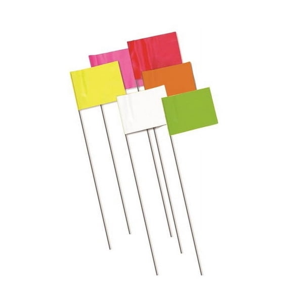 Bon Tool 84-846 Marking Flags 2 1/2" X 3 1/2" X 21" Fluorescent Orange(1000/Pkg)