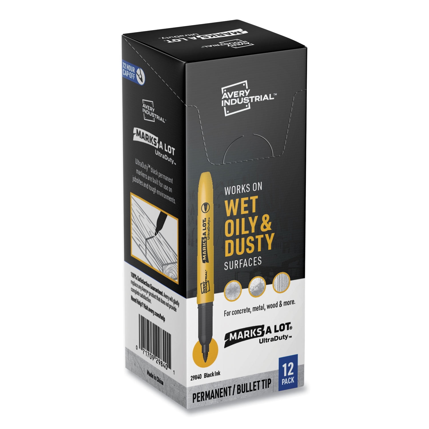 MARKS A LOT UltraDuty Permanent Markers, Fine Bullet Tip, Black 12/Box MARKS A LOT UltraDuty Permanent Markers, Fine Bullet Tip, Black 12/Box