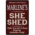 thumbnail image 1 of MARLENE'S She Shed Red Sign Lady Cave 12 x 18 Matte Finish Metal 112180088243, 1 of 1