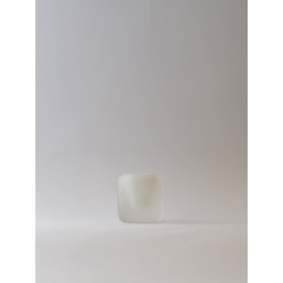 MARLETH Sandblasted Colored Square Glass Décor, Clear