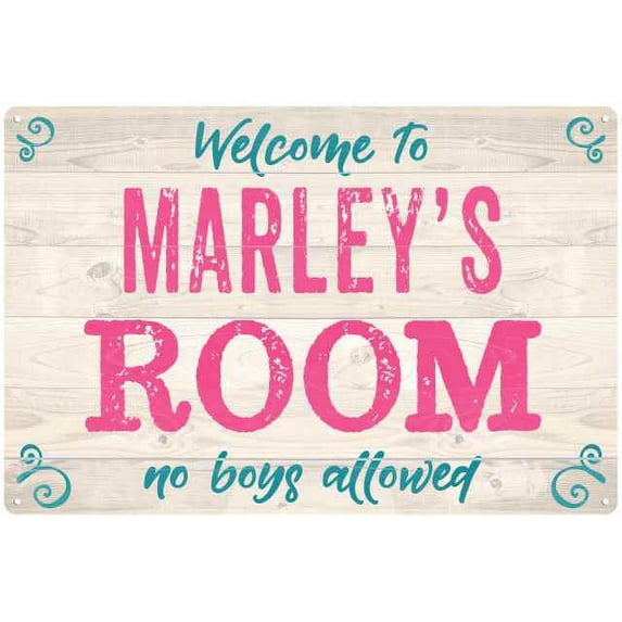 MARLEY'S Room Kids Bedroom Sign 8x12 Metal Sign 208120089209