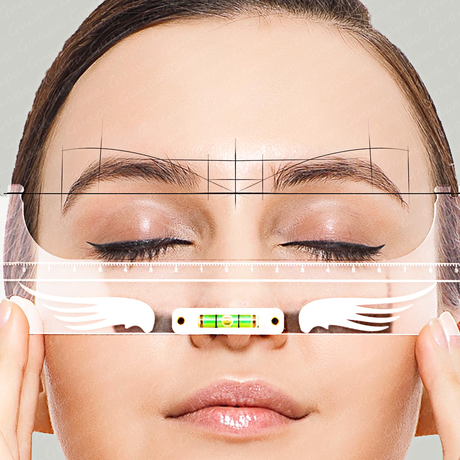 MARLLOGIVA Professional Eyebrow Ruler TSF6 Mapping Kit Eyebrow Ruler ...