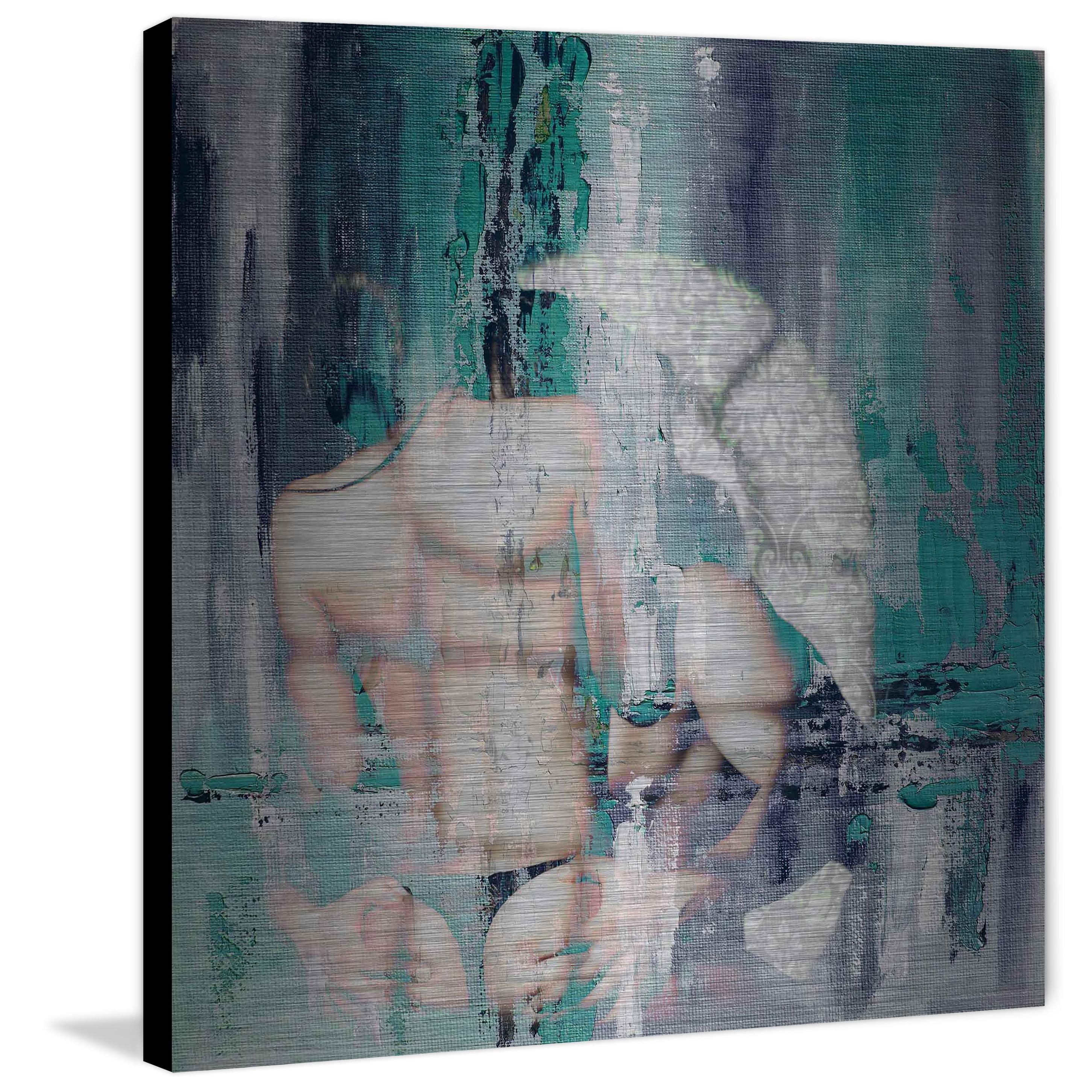 MARMONT HILL Black Thong' Painting Print on Brushed Aluminum 40 x 40