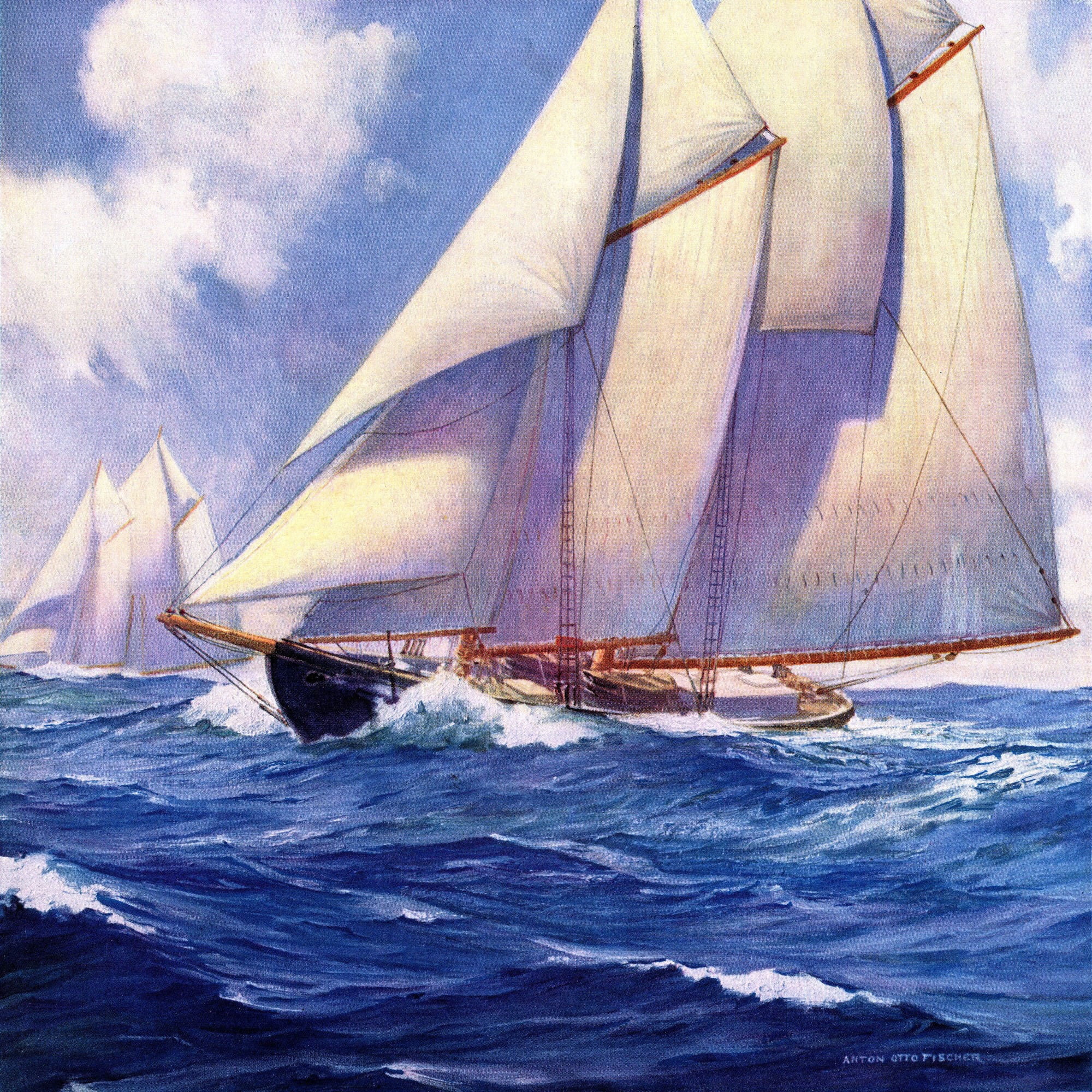 MARMONT HILL  - 'Catamaran' Painting Print on Wrapped Canvas - Multi-Color 32 x 32