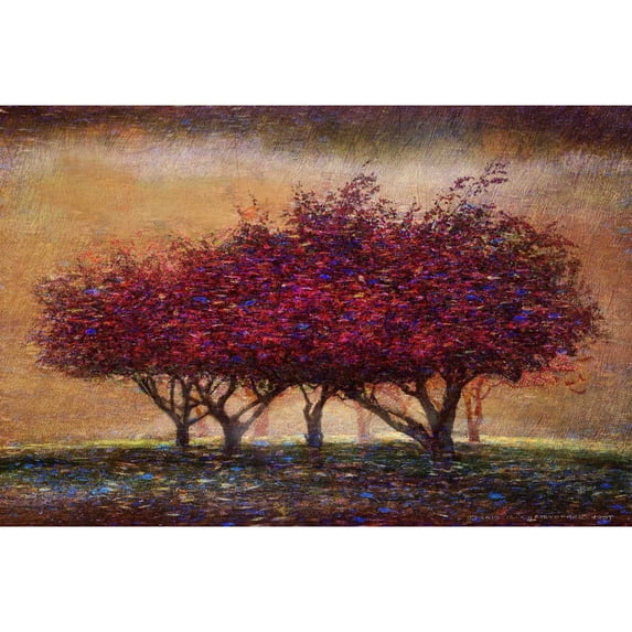 Crabapple Blossoms Painting Print on Wrapped Canvas