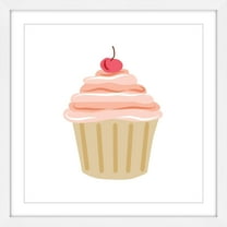 MARMONT HILL - 'Cupcake Cherry' by Diana Alcala Framed Painting Print - Multi-Color 32 x 32
