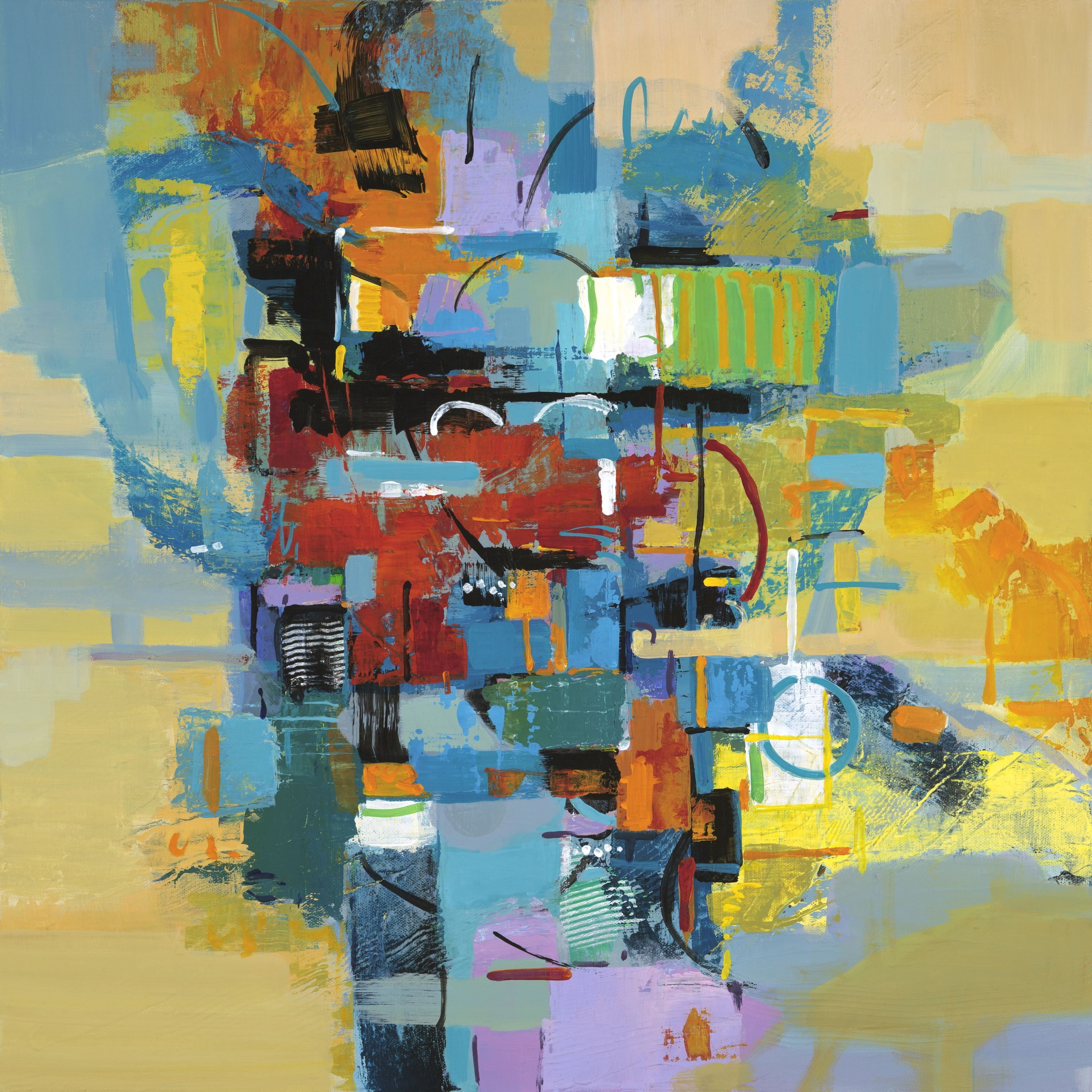 MARMONT HILL  - 'Good Vibrations' by Julie Joy Painting Print on Wrapped Canvas - Multi-Color 24 x 24