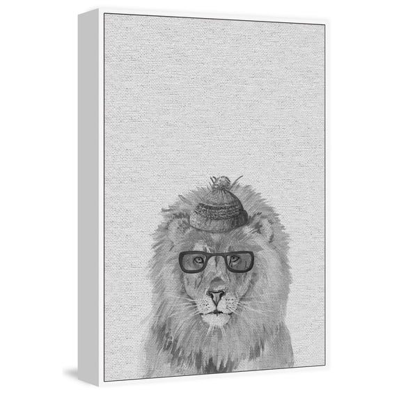 MARMONT HILL - Handmade Funky Lion Floater Framed Print on Canvas 40 x 60