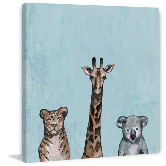 MARMONT HILL - Handmade Furry Trio II Print on Wrapped Canvas 12 x 12