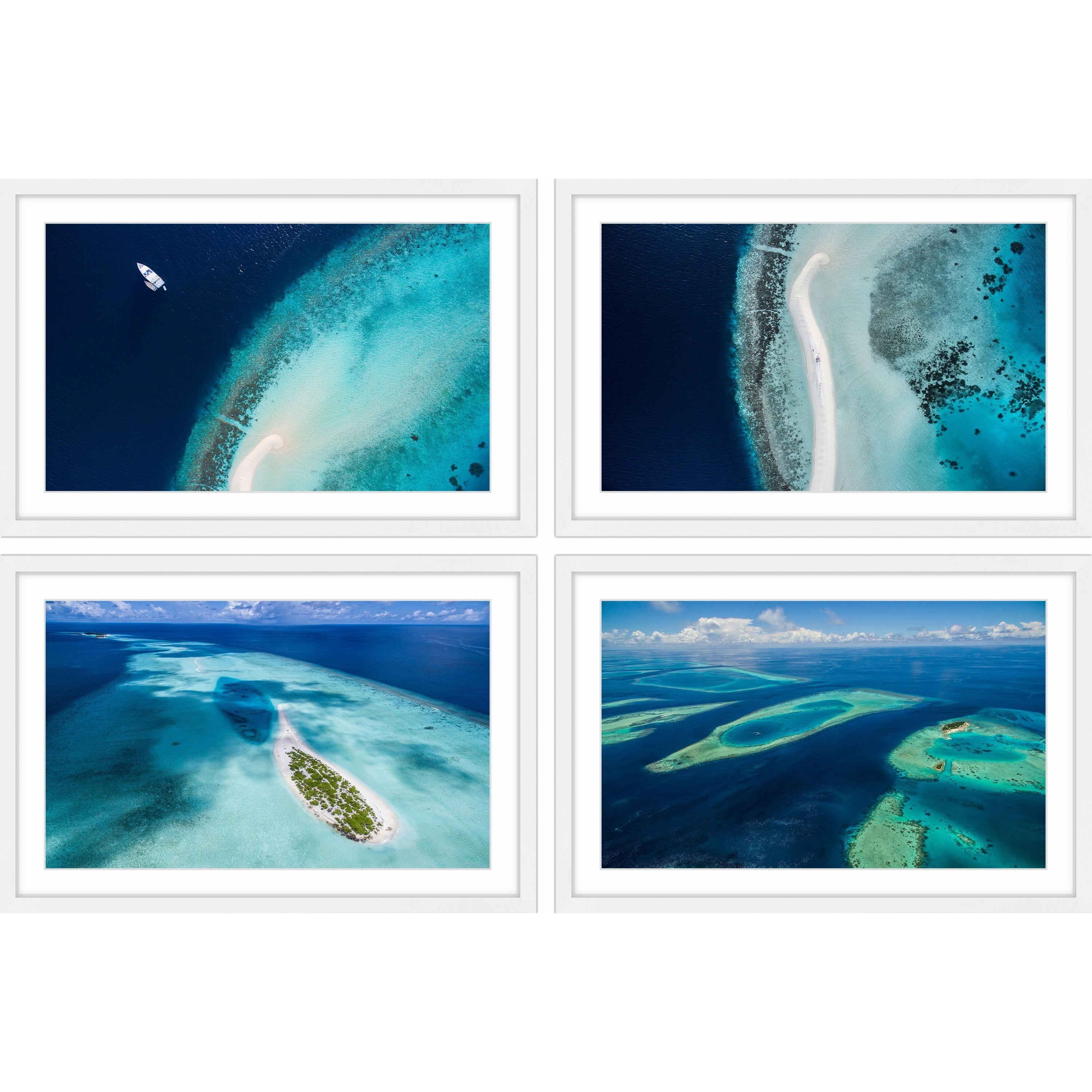 MARMONT HILL - Handmade Water from above Quadriptych - multi 90 x 60