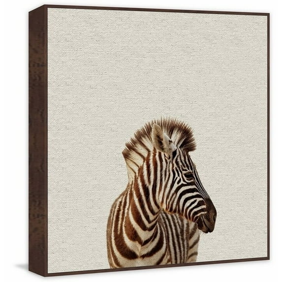 MARMONT HILL - Handmade Zebra Side View Floater Framed Print on Canvas 24 x 24