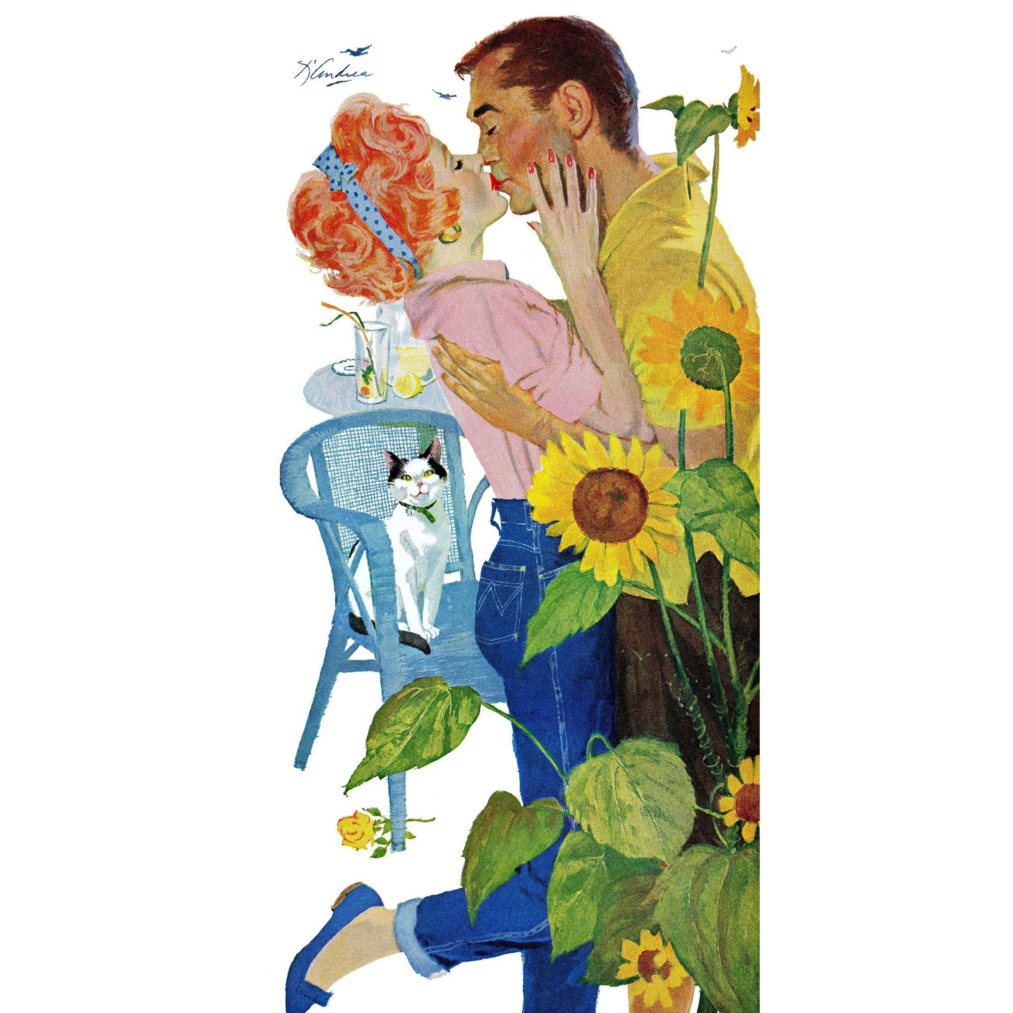 MARMONT HILL  - Love-Struck by Bernard D'andrea Painting Print on Canvas - Multi-Color 18 x 36