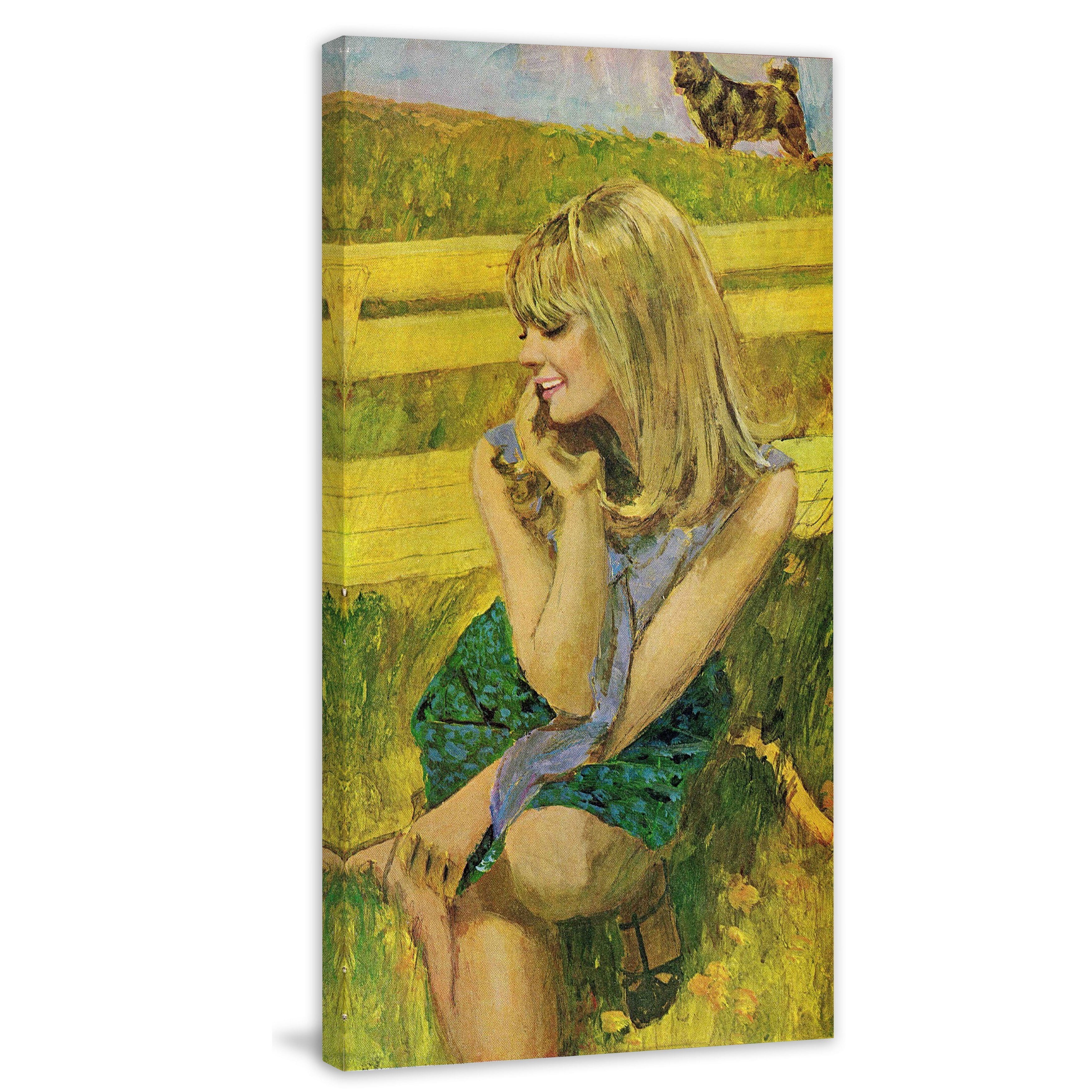 MARMONT HILL  - "Pastel Portrait" by Coby Whitmore Painting Print on Canvas - Multi-Color 22.5 x 45