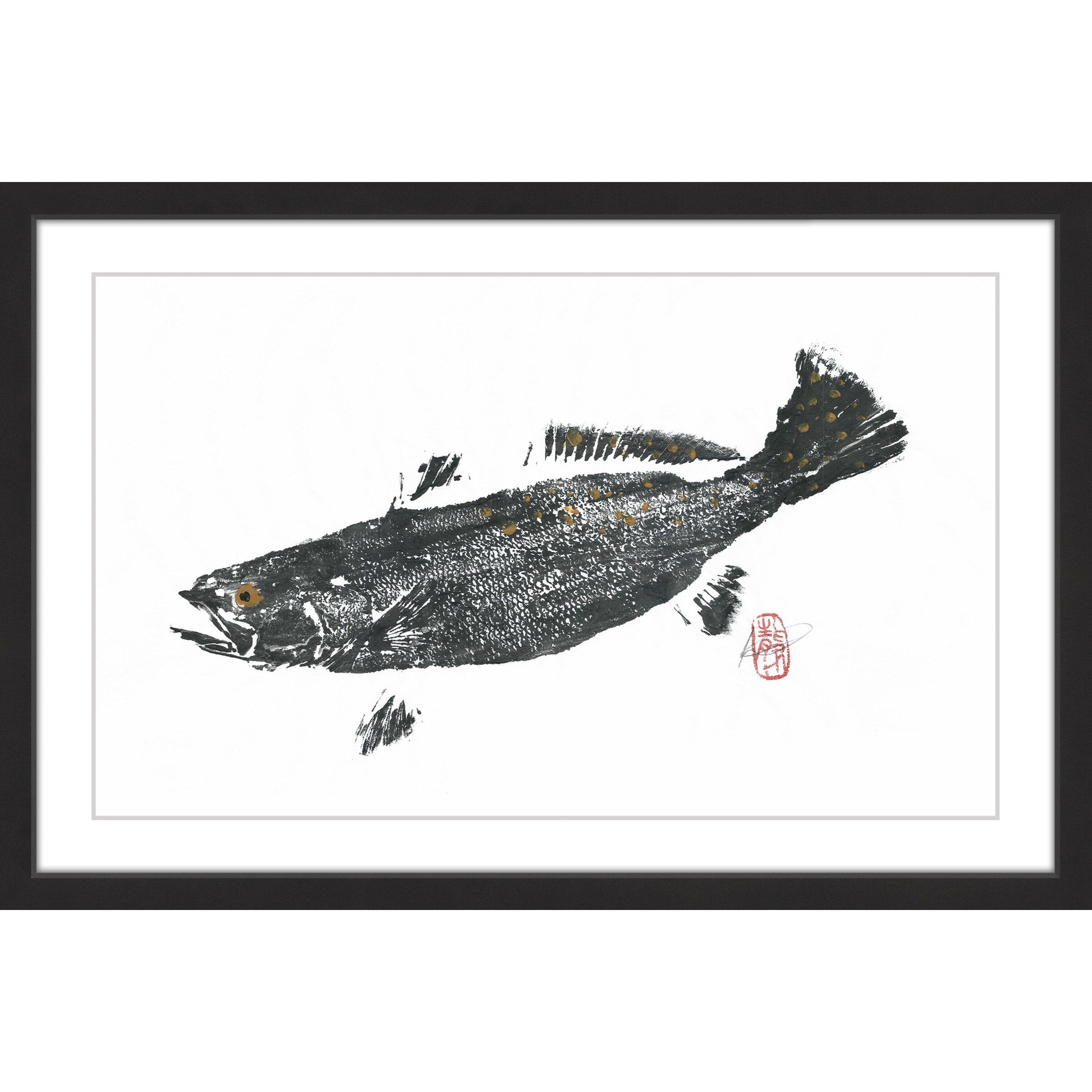 MARMONT HILL 'Speckled Trout' Framed Painting Print 36 x 24