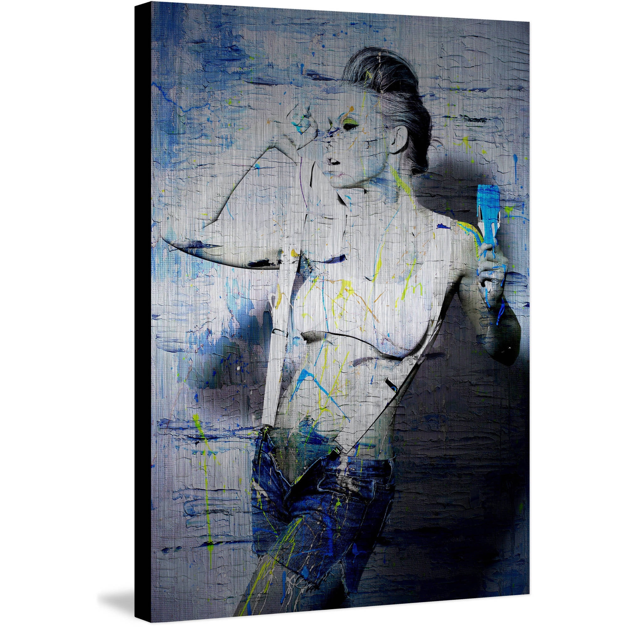 MARMONT HILL Suspenders' Painting Print on Brushed Aluminum 16 x 24