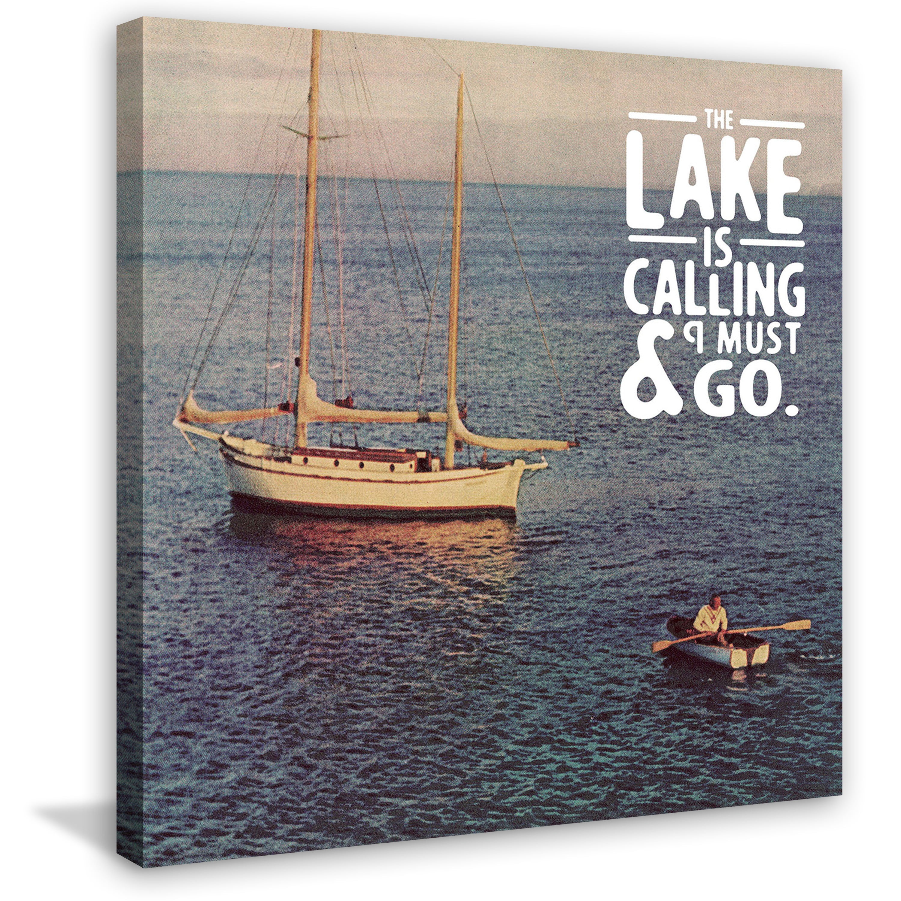 MARMONT HILL  - 'The Lake is Calling' Painting Print on Wrapped Canvas - Multi-Color 18 x 18