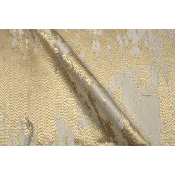 MARMORE Jacquard Fabric, 118 Inch. in Width, White/Gold / Sample 3x3 Inch