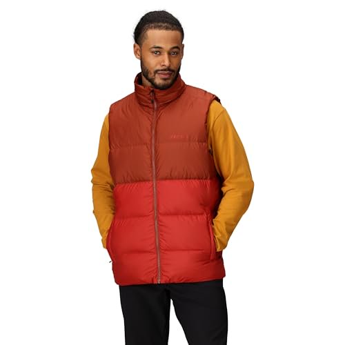 MARMOT MEN'S GUIDES DOWN STAND-COLLAR VEST - SIZE: MEN S - PECAN/SUMAC