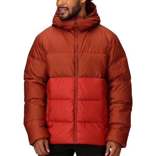 MARMOT MENS GUIDES DOWN HOODY - SIZE:MEN 2XL - PECAN/SUMAC