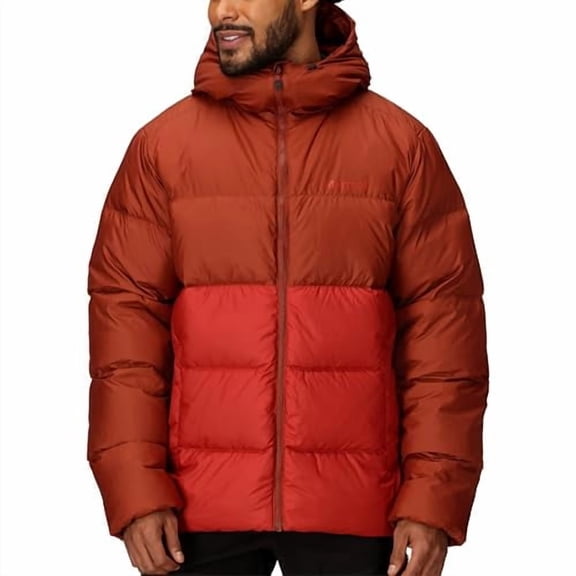 MARMOT MENS GUIDES DOWN HOODY - SIZE:MEN 2XL - PECAN/SUMAC