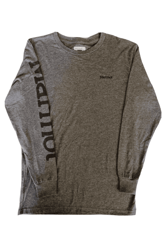 Men's Logo Sleeve Graphic Long-Sleeve T-Shirt in Charcoal Heather-Medium