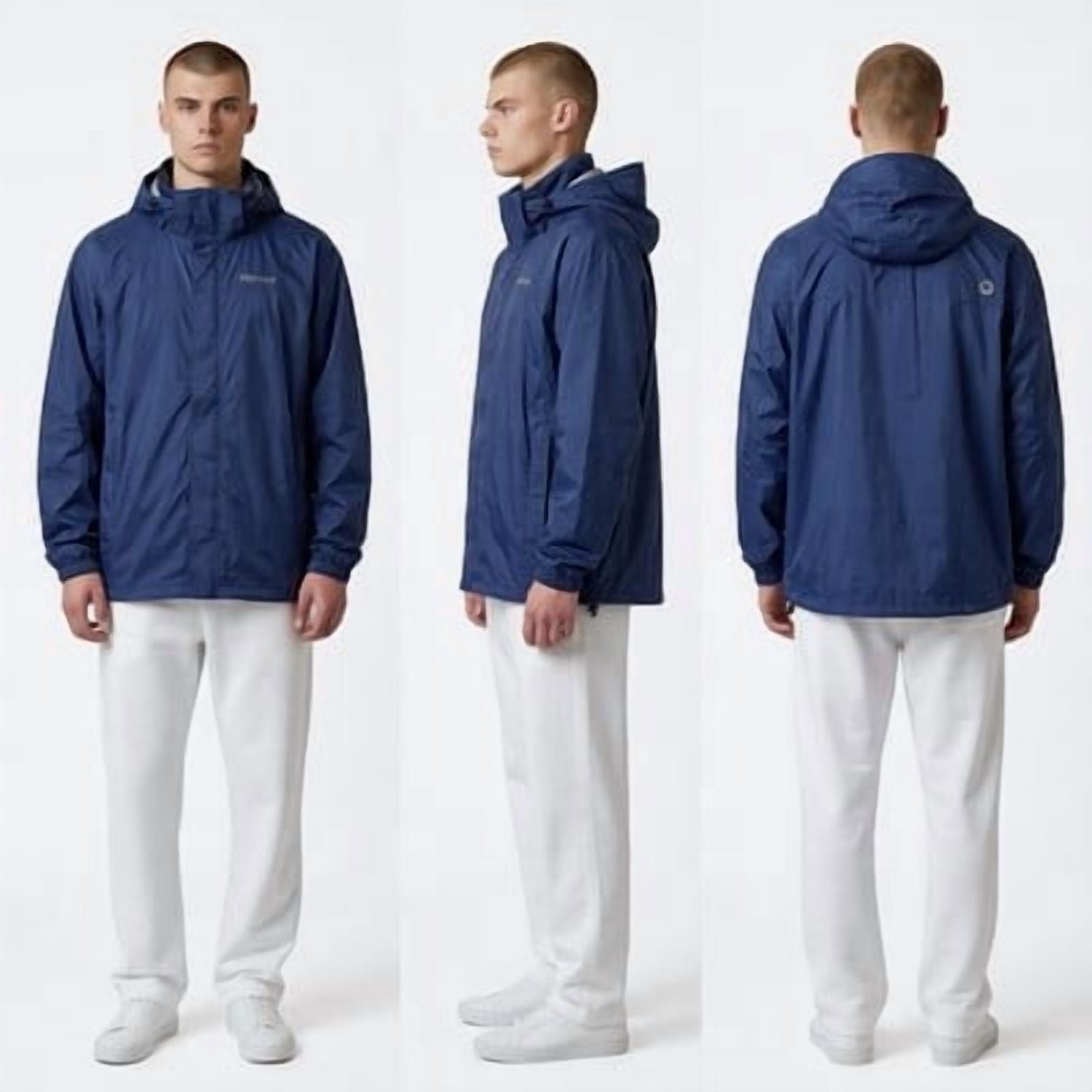 Mens PreCip Eco Rain Jacket 3X Navy Blue Waterproof Nylon Hooded Full Zip